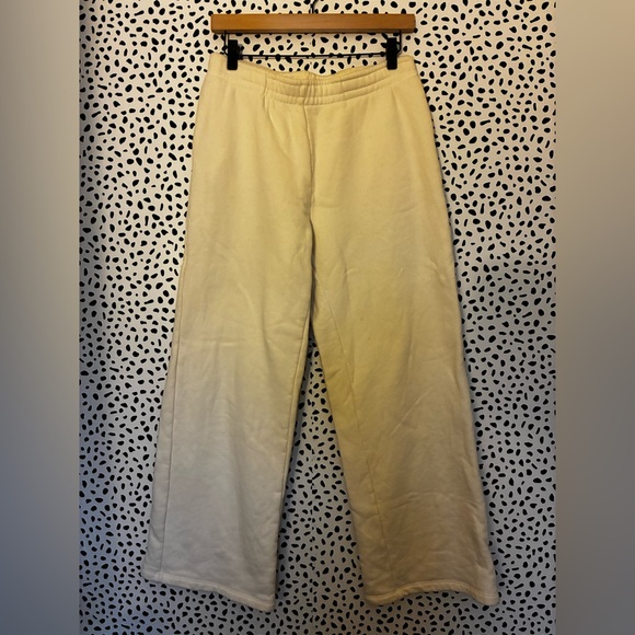 Reformation Wide Leg Sweatpants ivory off white medium organic cotton pockets - Picture 6 of 12